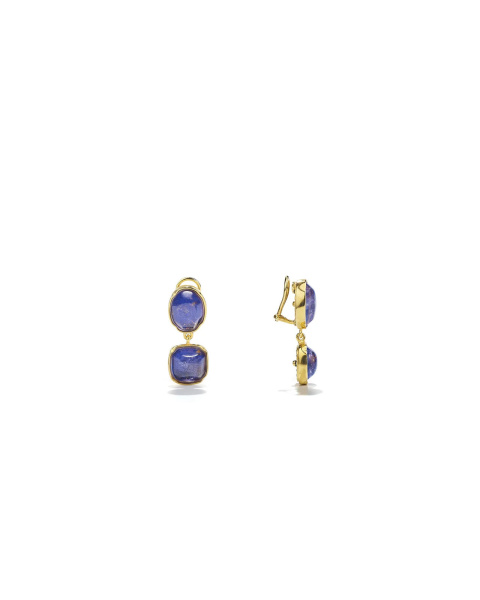 Clip Earrings Cabochon Blue Clip Earrings Cabochon Blue